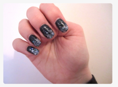 Black Glitter Gradient Nails, HD Png Download, Free Download