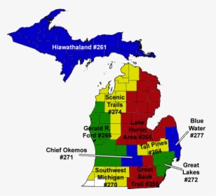 Michigan Boy Scout Council Map - Michigan Proposal 1 Results By County, HD Png Download, Free Download