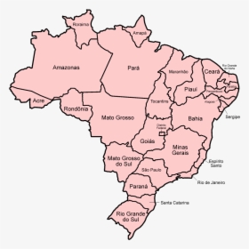 Brazil States Named - Brazil Political Map Blank, HD Png Download, Free Download