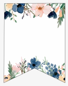 Blue & Pink Floral Banner Letters Free Printable - Letter H Banner Design, HD Png Download, Free Download