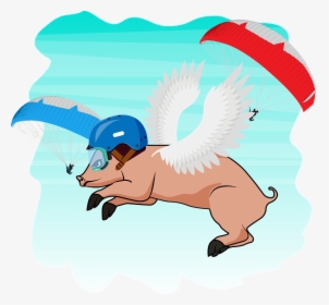 Flying, Pig, Paragliding - Paragliding, HD Png Download, Free Download