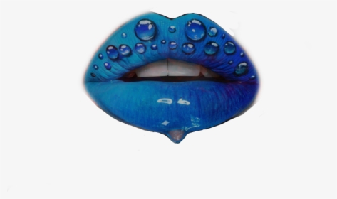 Blue Lips With Water, HD Png Download, Free Download