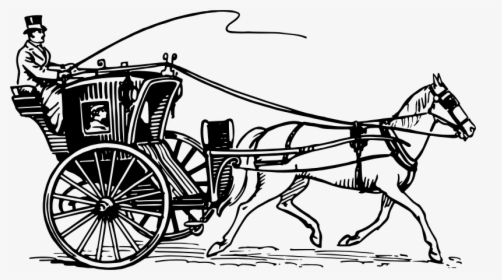 Horse And Carriage Png -1525616 Preview Preview - Horse Drawn Carriage Drawing, Transparent Png, Free Download