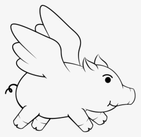 Transparent Flying Pig Clipart - Flying Pig Clipart Black And White, HD Png Download, Free Download