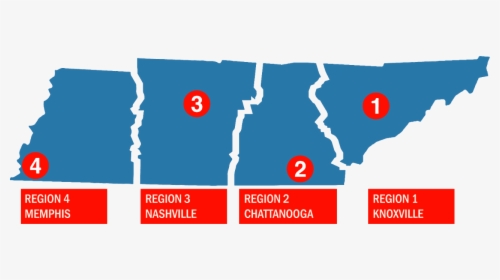 Tdot Regions-trb Poster - Three Cities In Each Region Of Tennessee, HD Png Download, Free Download