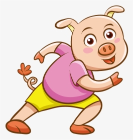 Clipart Running Pig Cartoon, HD Png Download, Free Download