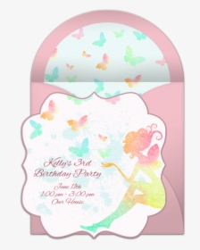 Clip Art Free Butterfly Girly Birthday - Fairy And Butterfly Invitations, HD Png Download, Free Download