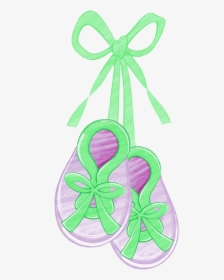 Baby Booties Green Ribbon, HD Png Download, Free Download
