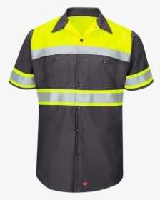 Men"s Hi Visibility Short Sleeve Color Block Ripstop - Work Shirts, HD Png Download, Free Download