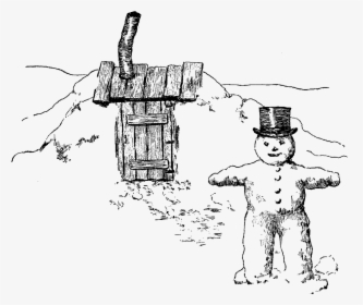 Snowman Snow Winter Clipart Digital Download Image - Line Art, HD Png Download, Free Download
