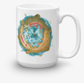 Fly Fishing Mug With Brown Trout, Brook Trout, Rainbow - Mug, HD Png Download, Free Download