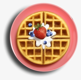 Transparent Waffles Png - Belgian Waffle On Plate, Png Download, Free Download