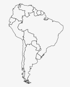 Line Art,area,hand - Printable Blank Map Of South America, HD Png Download, Free Download