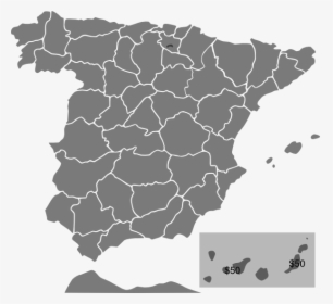 Albi Map Of Spain Svg Clip Arts - Gray Map Of Spain, HD Png Download, Free Download
