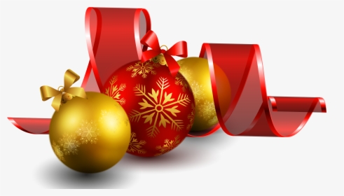 Christmas Balls With Red Bow Decor Png Picture - Ball Christmas Decorations Png, Transparent Png, Free Download