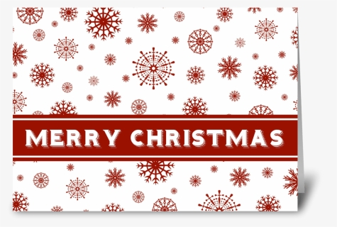 Red White Snowflakes Merry Christmas Greeting Card - Circle, HD Png Download, Free Download
