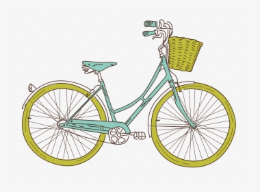 Bicycle Gallery For Girl Riding A Bike Clipart - Bike With Basket Clip Art, HD Png Download, Free Download