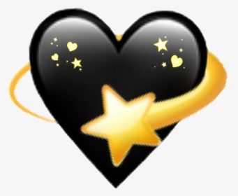 Emoji Heart Star Clipart , Png Download - Black Sparkle Heart Emoji, Transparent Png, Free Download