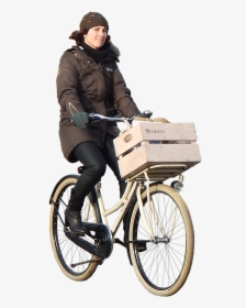 Woman On Bicycle Png, Transparent Png, Free Download