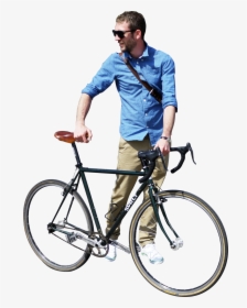 Hd Cut Out People Photoshop - Person With Bike Png, Transparent Png, Free Download