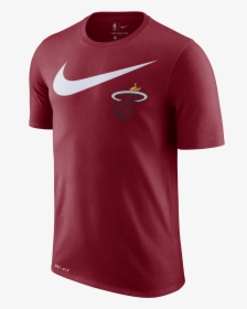 Nike Miami Heat Short Sleeve 2018 Swoosh Tee Red, HD Png Download, Free Download