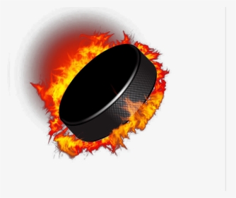 Hockey Goal Light Png - Hockey Puck With Flames, Transparent Png, Free Download