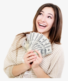 Fast Loans Singapore - Happy Women With Money, HD Png Download, Free Download