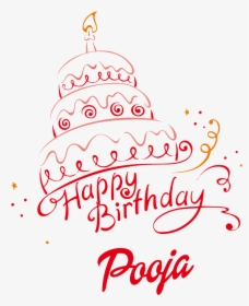Birthday Cake Logo Png - Happy Birthday Pooja Cake, Transparent Png, Free Download