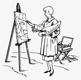 Transparent Easel Png - Artist Clipart Black And White, Png Download, Free Download