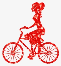 Bicycle Cycling Silhouette Clip Art - Girl On Bike Png, Transparent Png, Free Download