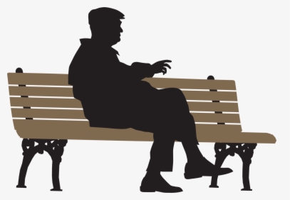 Alone Person Png - Man Sitting On Bench Clipart, Transparent Png, Free Download