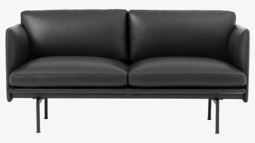 26833 Black Outline Studio Sofa Refine Leather 1503393484 - Couch, HD Png Download, Free Download