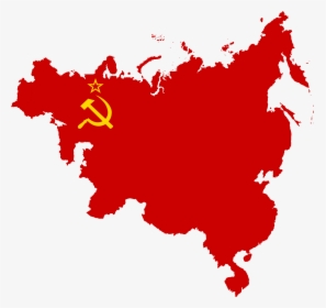 Flag Map Of Communist Influence In Europe & Asia - Soviet Union Flag Map, HD Png Download, Free Download
