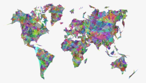 World, Map, Earth, Abstract, Geometric, Art, Borders - Black And White Picture Png, Transparent Png, Free Download