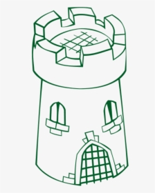 Castle Watch Tower Outline - Tower Clipart, HD Png Download, Free Download