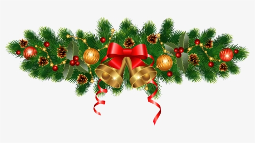 Christmas Tree Clipart Guirlande - Christmas Decor With Garland, HD Png Download, Free Download