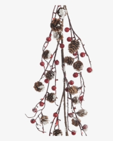 Berry Garland With Pine Cones And Snow - Chokecherry, HD Png Download, Free Download