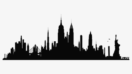 New York City Skyline Silhouette Wall Decal Phonograph - New York Skyline Png, Transparent Png, Free Download