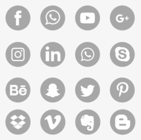Social Media Icons Png Gray - Vector Social Media Icons Png, Transparent Png, Free Download