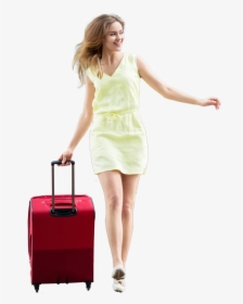 Traveling Girl Png Image - Girl With Travel Bag Png, Transparent Png, Free Download