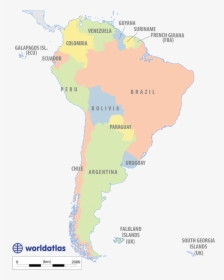 Political Map Of South America - Latin America Physical Map, HD Png Download, Free Download