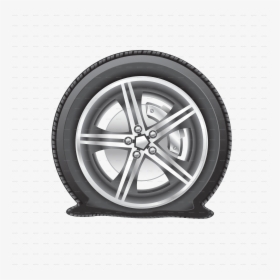 Flat Tyre Png Transparent Flat Tyre Images - Flat Tire Clipart Black And White, Png Download, Free Download