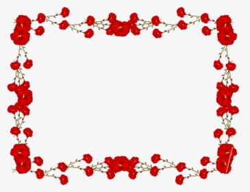 Red Wedding Border Png - Red Flower Borders And Frames, Transparent Png, Free Download