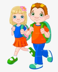 School Kids Going To Clipart Free Best Transparent - Walking Clipart, HD Png Download, Free Download