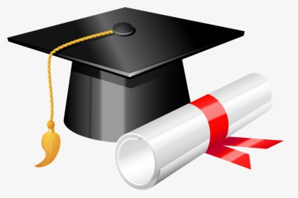 Graduation Cap With Diploma Png Clipart - Clip Art Graduation Cap Png, Transparent Png, Free Download
