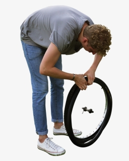Changing Tyre Png Image - People Changing A Bike Tire, Transparent Png, Free Download