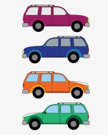 Sport Utility Vehicle Car Suburban Van Colorful - 2 Cars Clipart, HD Png Download, Free Download