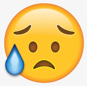 Crying Emoji Png Transparent Image - Disappointed But Relieved Emoji, Png Download, Free Download