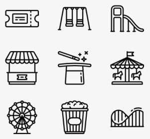 Amusement Park Lineal - Transparent Background Travel Icons, HD Png Download, Free Download