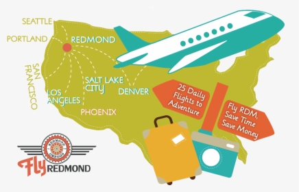 Redmond Airport Flight Map, HD Png Download, Free Download